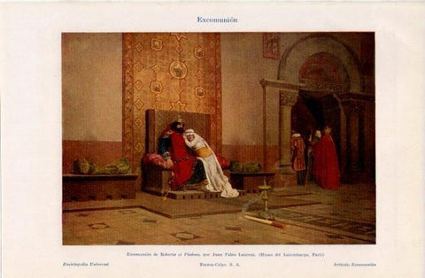 LAMINA V12697: Excomunion de Roberto el Piadoso, por Pablo Laurens
