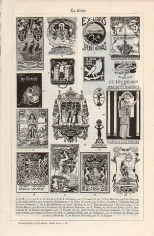 LAMINA V12700: Ex Libris