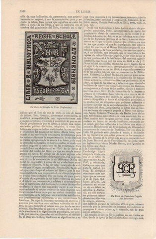 LAMINA V12703: Ex Libris del colegio de Eton, Inglaterra