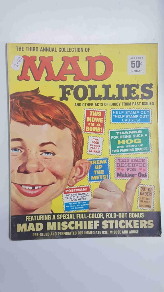 Revista: A Collection of MAD FOLLIES 3rd Annual Edition. Mad Mischief Stickers