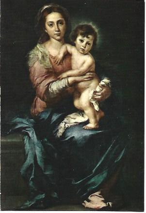 POSTAL L04182: Virgen con el Niño Jesus, por Murillo