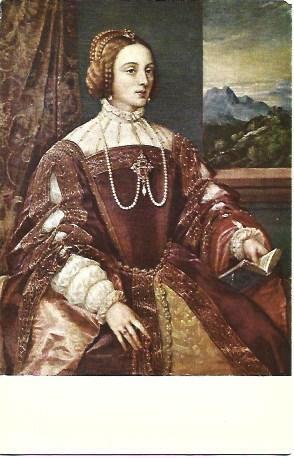 POSTAL L04214: La emperatriz Isabel, por Tiziano