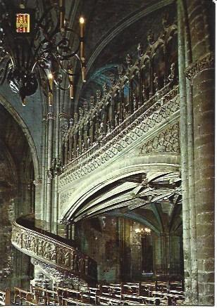 POSTAL L04146: Escalera y coro de la iglesia de Morella