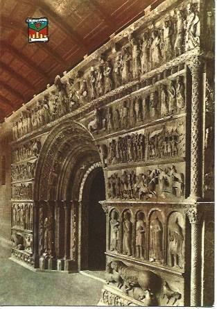 POSTAL L04139: Portada del Monasterio de Santa Maria de Ripoll