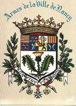 POSTAL L04233: Escudo de la villa de Nancy, Francia