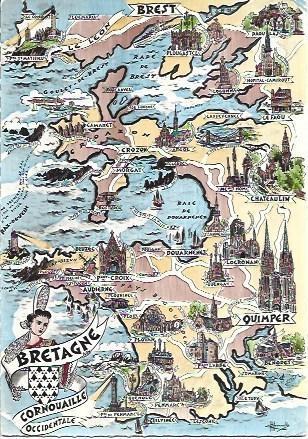 POSTAL L04224: Mapa de Cornualles Occidental