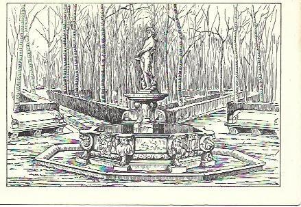 POSTAL L04245: Fuente de Apolo de Aranjuez, por M. Collado