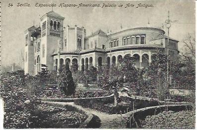 POSTAL L04003: Palacio de Arte Antiguo de la Exposicion de Sevilla