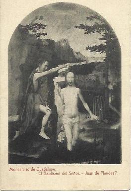 POSTAL L04000: El Bautismo del Señor, por Juan de Flandes