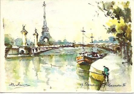 POSTAL L04031: Acuarela de Paris