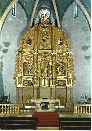POSTAL L04121: Retablo barroco de la iglesia de Llivia