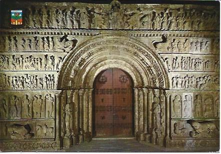 POSTAL L04088: Portada del Monasterio de Ripoll