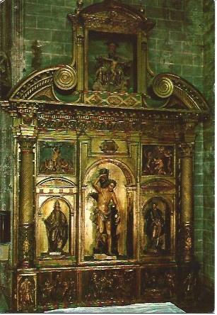 POSTAL L04064: Retablo de San Sebastian en Anso, Huesca