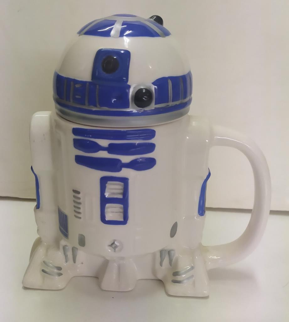 Taza de cerámica con tapa: R2D2