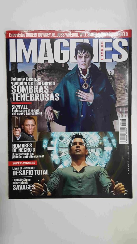 Revista Cine: Imagenes de Actualidad num 324, mayo 2012. Portada: Sombras tenebrosas, Remake Desafio Total