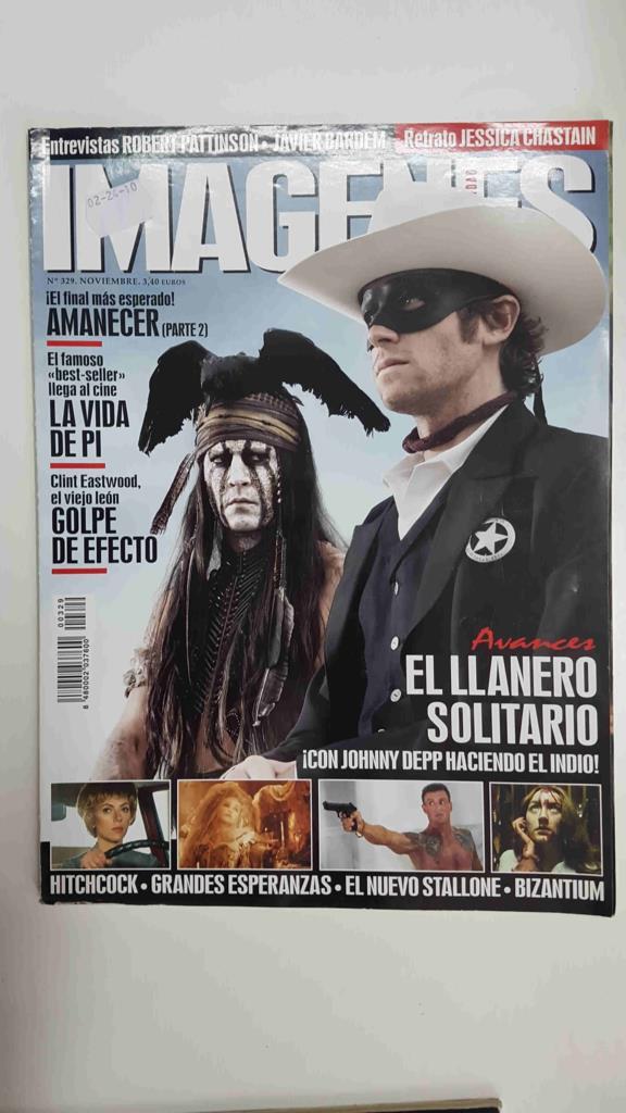 Revista Cine: Imagenes de Actualidad num 329, noviembre 2012. Portada: El Llanero Solitario
