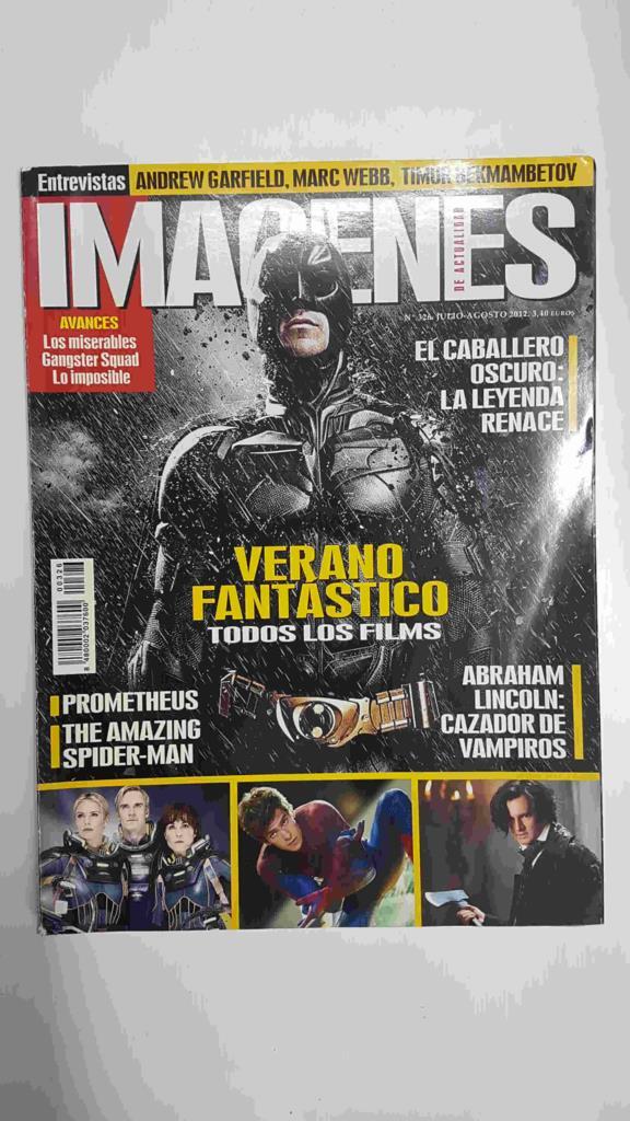 Revista Cine: Imagenes de Actualidad num 326, julio-agosto 2012. Portada: Caballero Oscuro - la leyenda renace