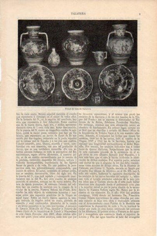 LAMINA V13073: Piezas de loza de Talavera
