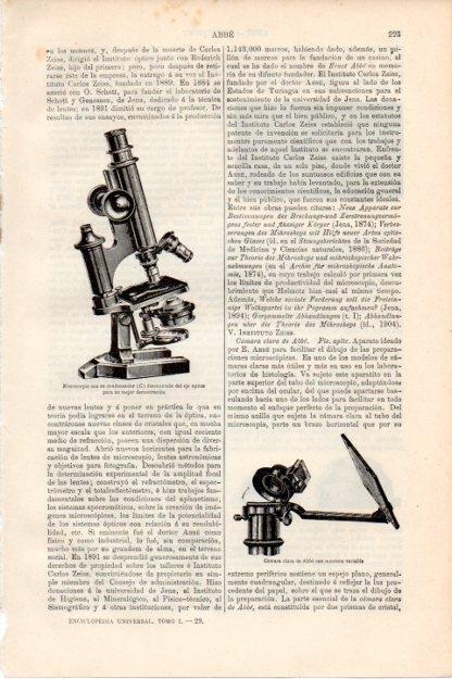 LAMINA V13395: Microscopio con su condensador