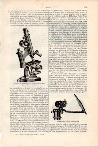 LAMINA V13395: Microscopio con su condensador