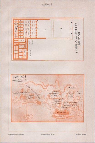 LAMINA V13420: Plano del templo de Abidos, Egipto