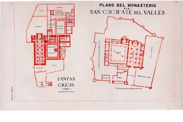 LAMINA V13379: Planos del Monasterio de San Cucufate del Valles y Santas Creus