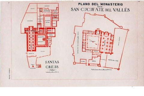 LAMINA V13379: Planos del Monasterio de San Cucufate del Valles y Santas Creus