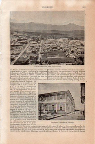 LAMINA V13337: Mansion del Ejecutivo y vista de Tegucigalpa