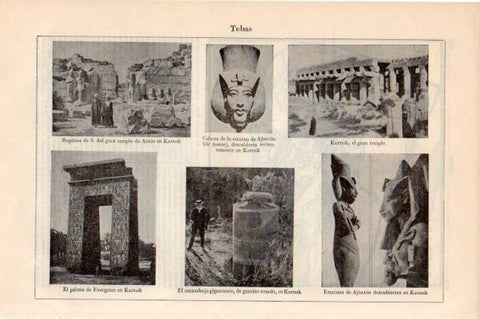 LAMINA V13327: Restos arqueologicos de Tebas, Egipto