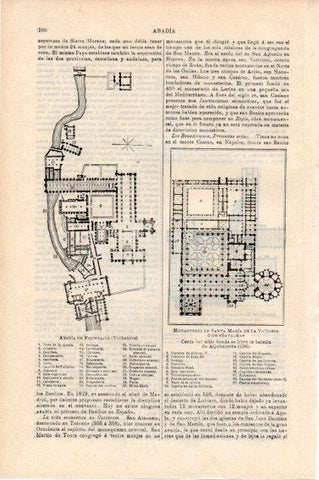LAMINA V13371: Plantas de las Abadias de Fountains y del Batalha