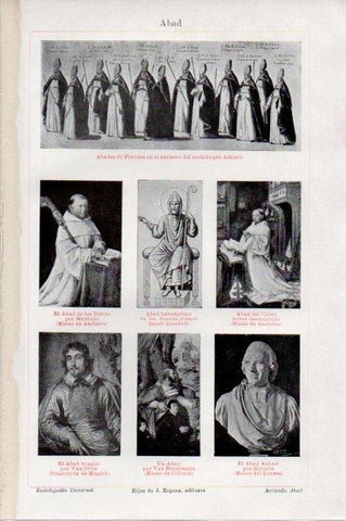 LAMINA V13367: Retratos de diferentes Abades