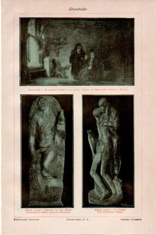 LAMINA V13438: Obras de Rembrandt y Miguel Angel
