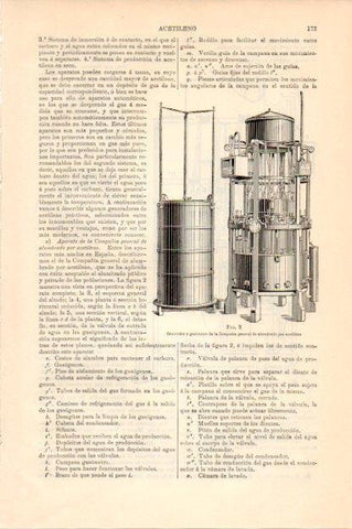 LAMINA V13518: Generador y gasometro por acetileno