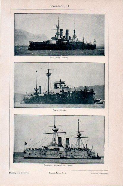 LAMINA V13529: Acorazados Petr, Psara y Imperator Aleksandr II