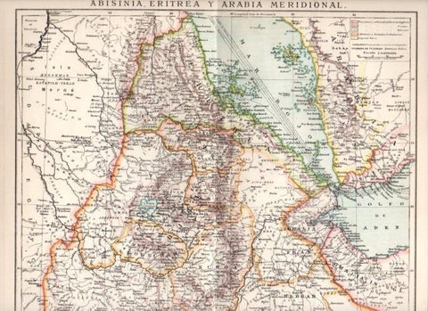 LAMINA V13559: Mapa de Abisinia, Eritrea y Arabia Meridional