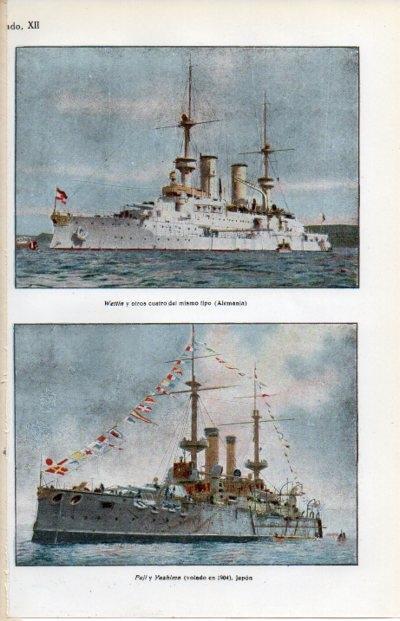 LAMINA V13543: Acorazados Wettin y Fuji Yasmina