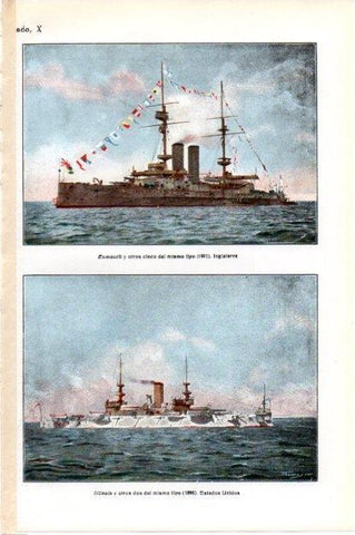 LAMINA V13539: Acorazados Exmouth e Illinois