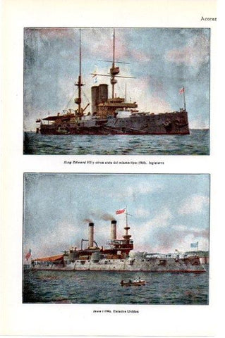 LAMINA V13538: Acorazados King Edward VII e Iowa