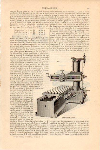 LAMINA V13500: Acepilladora de columna