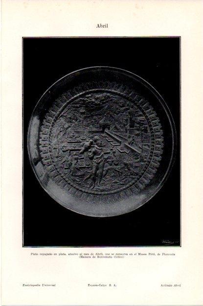 LAMINA V13454: Plato alusivo al mes de Abril en el Museo Pitti