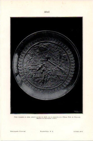 LAMINA V13454: Plato alusivo al mes de Abril en el Museo Pitti