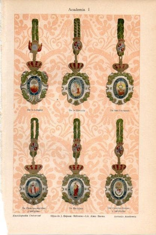 LAMINA V13476: Medallas de las Academias de España