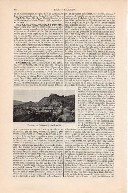 LAMINA V13159: Vista y Castillo de Taormina, Sicilia