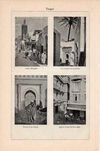 LAMINA V13137: Mezquita, Zoco chico y puerta de las Casbah en Tanger