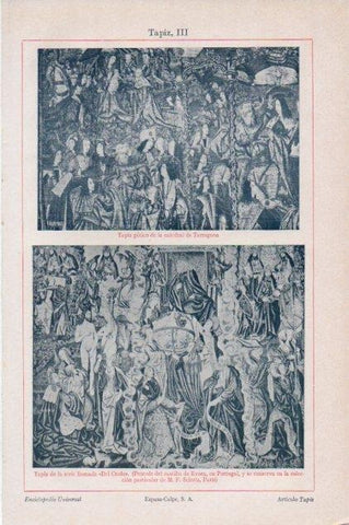LAMINA V13176: Tapiz gotico de la catedral de Tarragona 