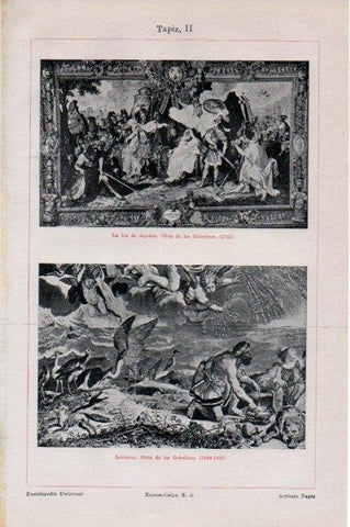 LAMINA V13173: La Ira de Aquiles e Invierno tapices de los Gobelinos