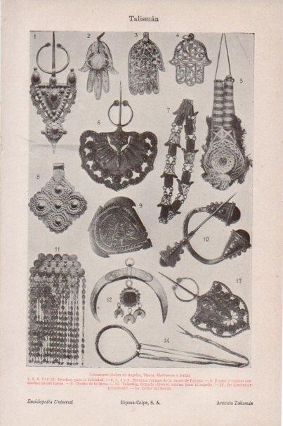 LAMINA V13084: Talismanes arabes de Argelia, Tunez, Marruecos y Sudan