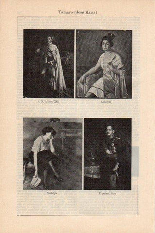 LAMINA V13115: Retratos por Jose Maria Tamayo