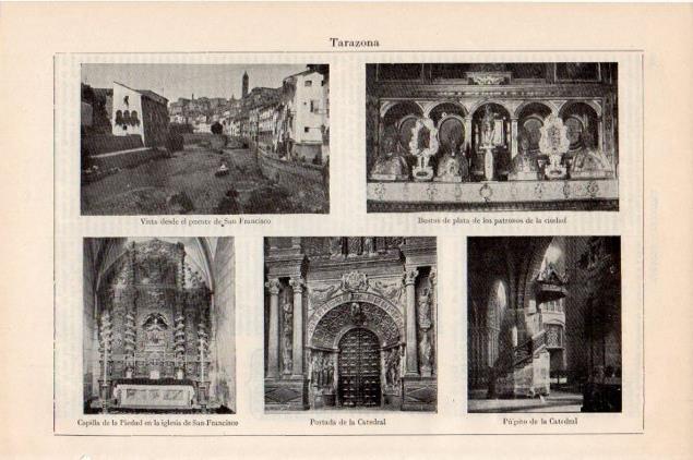 LAMINA V13193: Vistas y Catedral de Tarazona, Zaragoza