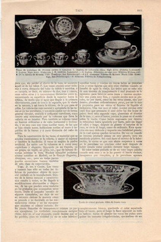 LAMINA V13258: Tazas de porcelana